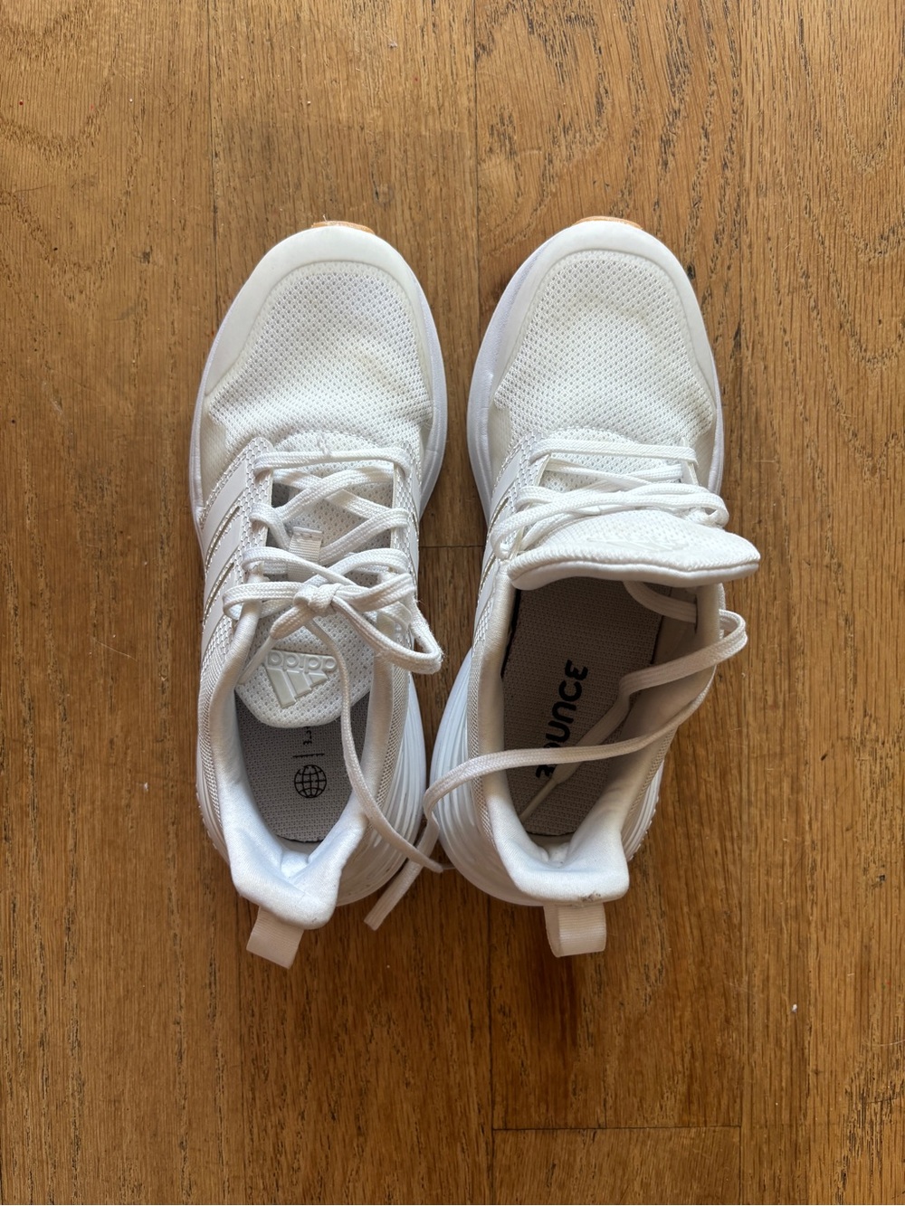 adidas Kids White Lace-Up Mesh Sneakers